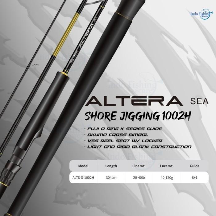 Joran Pancing OKUMA Altera Sea Shore Jigging 1002H 20-40Lbs Stik Mancing Casting Jigging Pinggiran