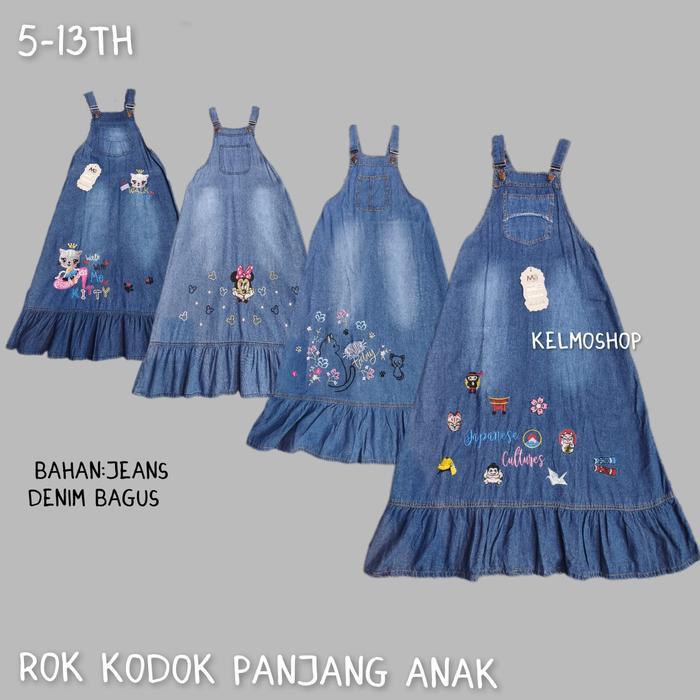 rkpj/overall/wearpack/jumsuit/rok kodok panjang jeans anak perempuan berkualitas/rok panjang kodok