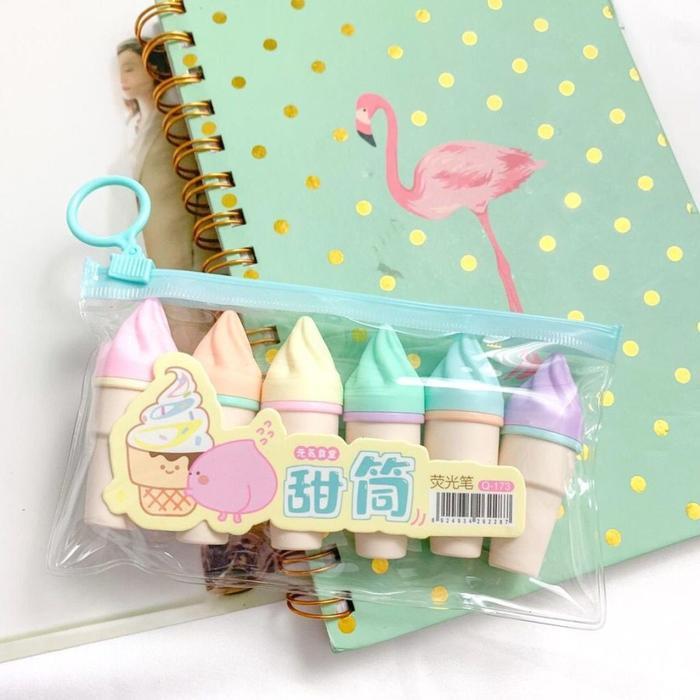 Stabilo Highlighter Set Karakter Lucu Alat Tulis Mini Stabilo Kiyowo