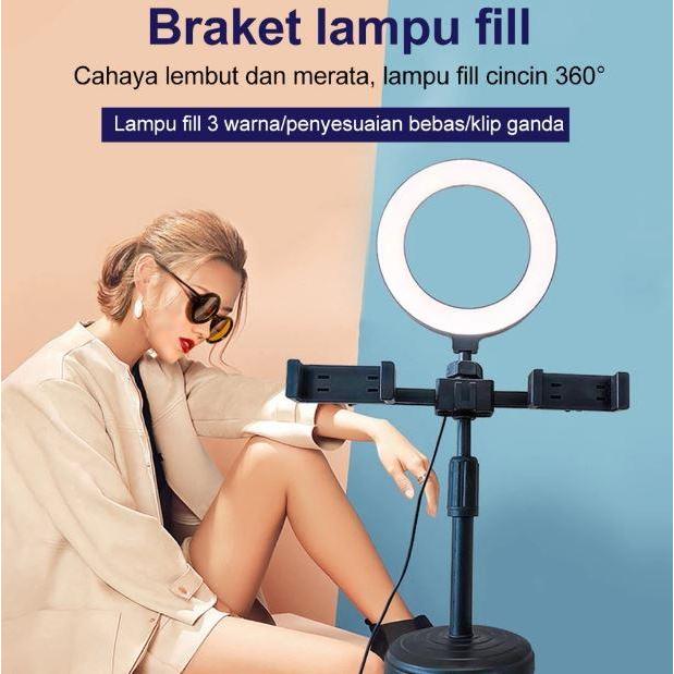 Ring Light Tripod 2 Holder Tripod Ring Light Livestream Ring Light 16Cm Tripod Live Streaming Pasti