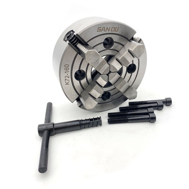 Lathe Chuck 160mm SANOU 4 Jaw Lathe Chuck K72-160 Independent Chuck Metal Lathe Chuck 4 Jaw Chuck