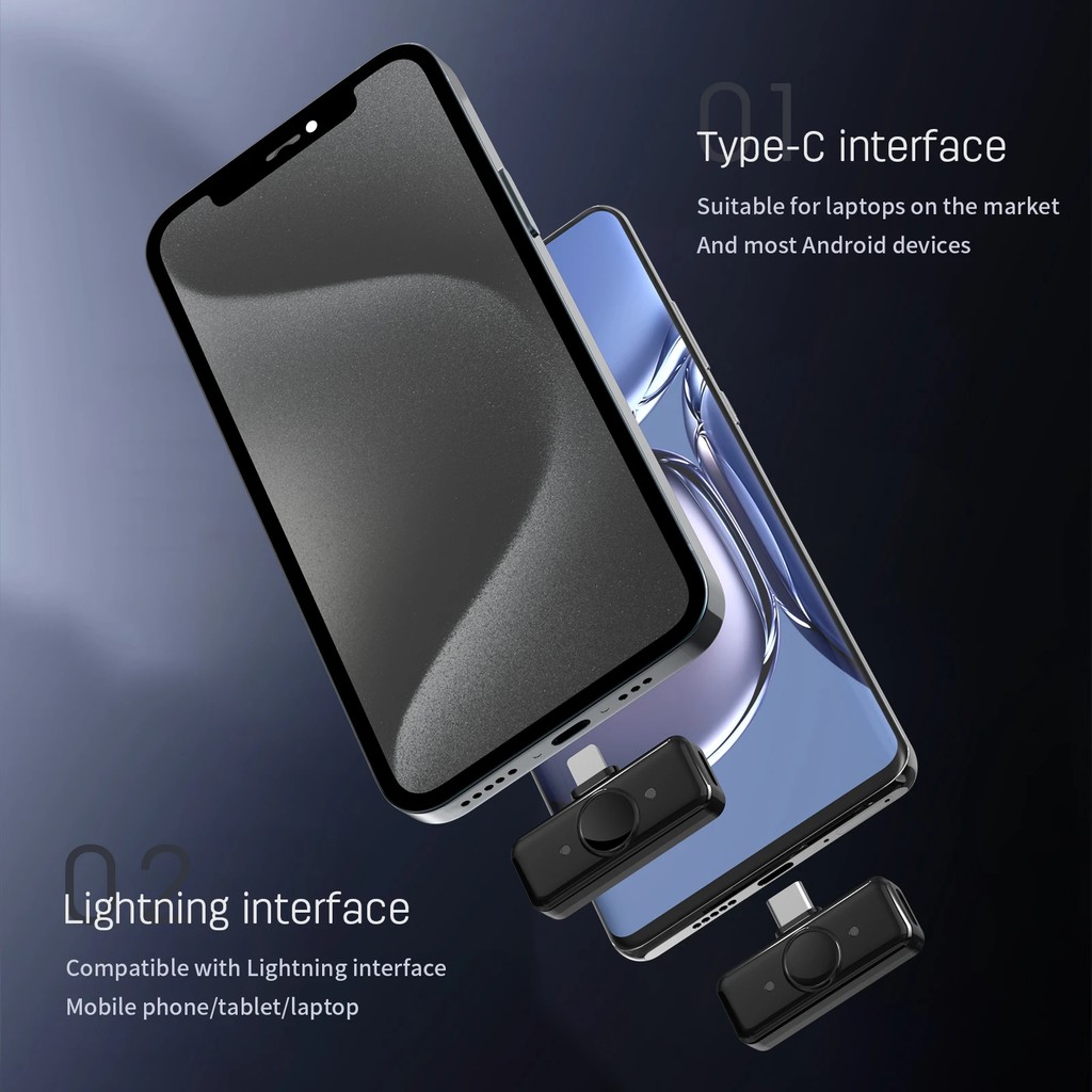 Wireless Lavalier Microphone Dual Omnidirectional Condenser Lavalier Microphone Microphone for