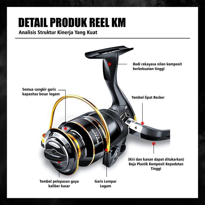 Kaptenfishing Reel Pancing KM1000-7000 Rill Katrol Kerekan PancingAluminium Murah Fullbesi - Mancing