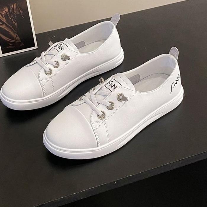 Leedoo Footwear - Sepatu Sneakers Tali Wanita Warna Putih
