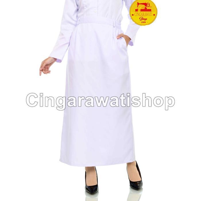 ASLI Rok Seragam Panjang Putih Wanita Celana Seragam Putih Dinas Wanita Bawahan Seragam PNS Putih