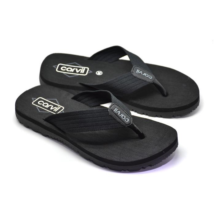 Carvil Sandal Jepit Pria Lumos-M Flat Black Tbk