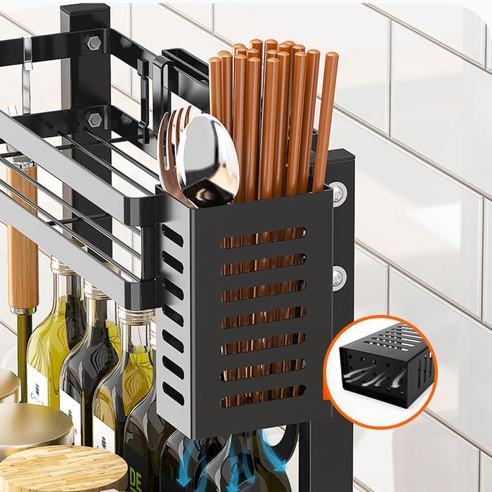 SPICE RACK ORGANIZER FREE STANDING 2 TIER METAL SPICE STORAGE RACK KITCHEN COUNTER SPICE SEASONING