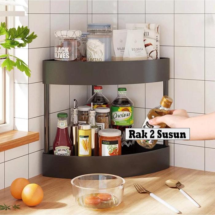 COD KADULA Rak 2 Susun Segitiga Serbaguna Rak Dapur Rak Buku Rak 2 Tingkat Segitiga Rak Kamar Mandi