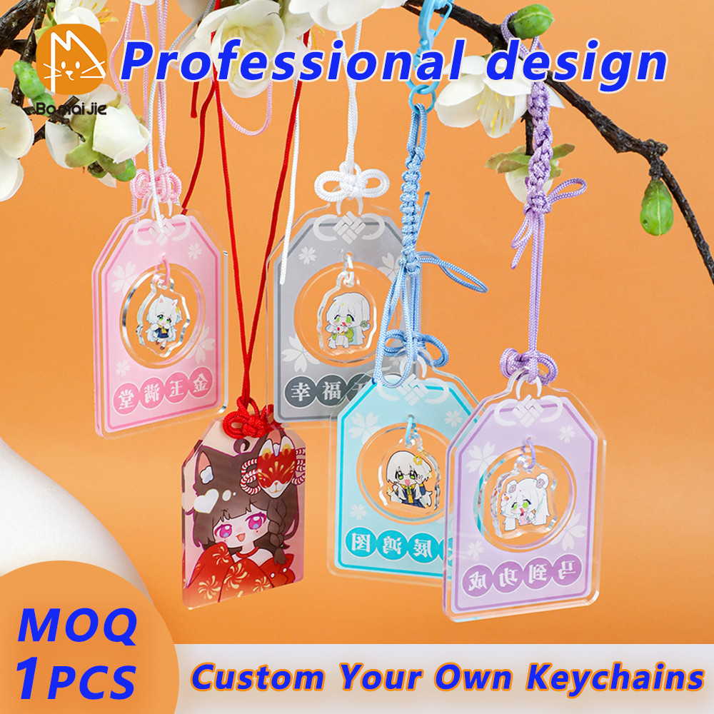 Custom Keychain Wreath Dangling Shaker Acrylic Keychains Photo Customized Anime Charms Hologram