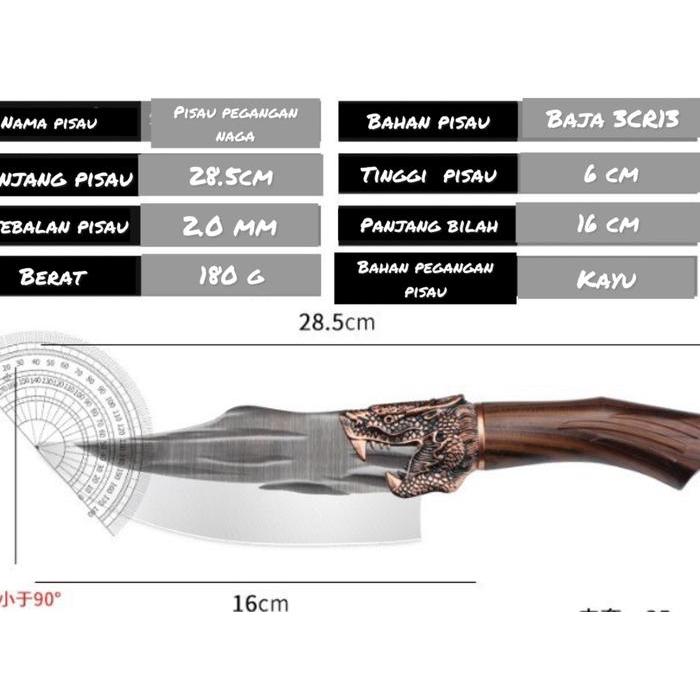 Pisau Golok Tulang Daging Dan Sayur Pisau Dapur Professional Pisau Pengikis Tulang / Daging S 3Cr13