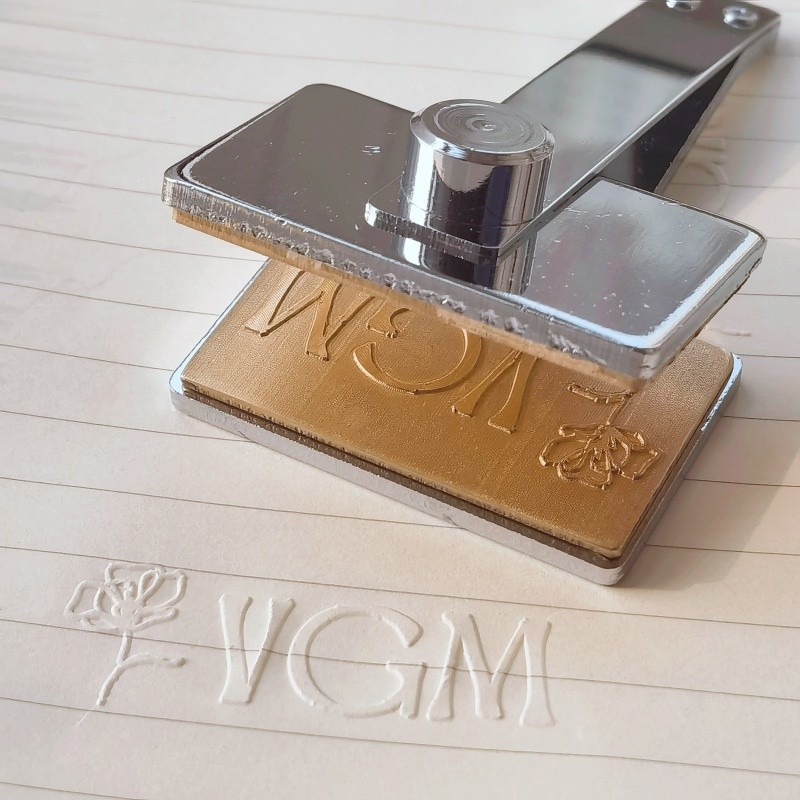 Rectangle logo design stamp From the library of Square embosser/Custom Book Embosser Stamp