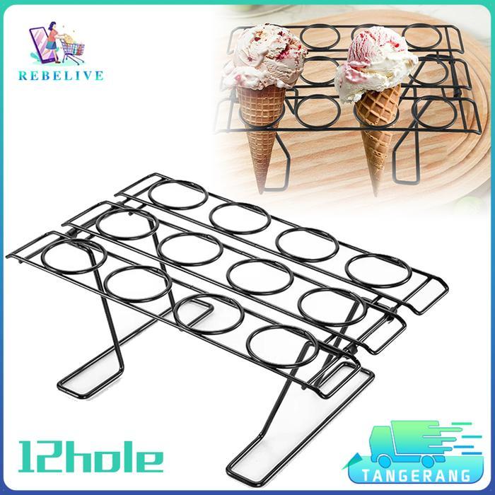 12HOLE ICE CREAM CONE RACK DISPLAY HOLDER ES KRIM CONE ICE CREAM STAND