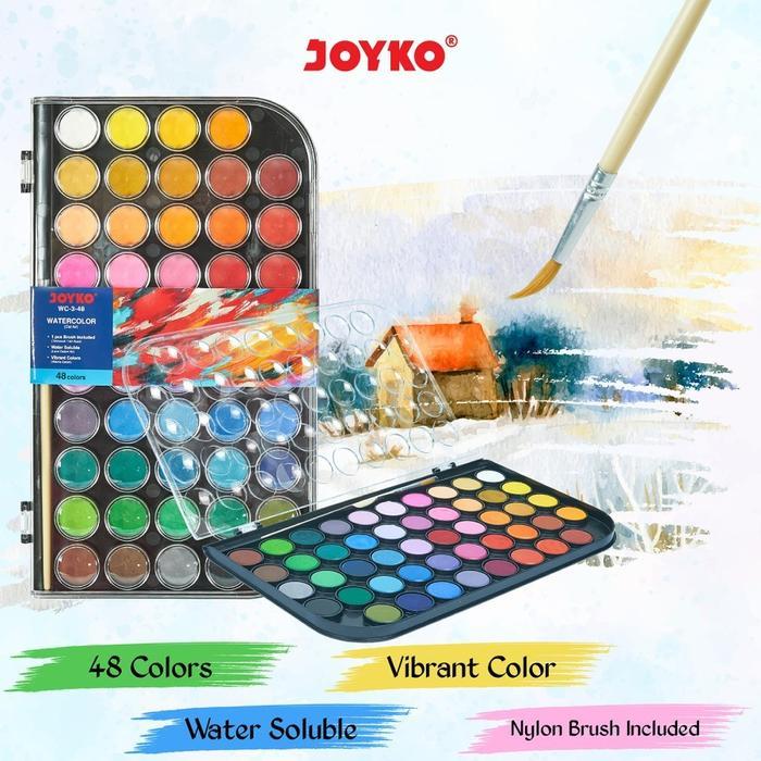 "New" Joyko Watercolor Set 36 / 48 - Cat Air Joyko Set 36 / 48 Warna (WC-3) cat air