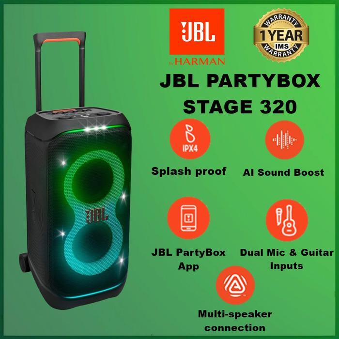 JBL PartyBox Stage 320 Portable party speaker with powerful JBL Pro Sound - PartyBox 320 Black
