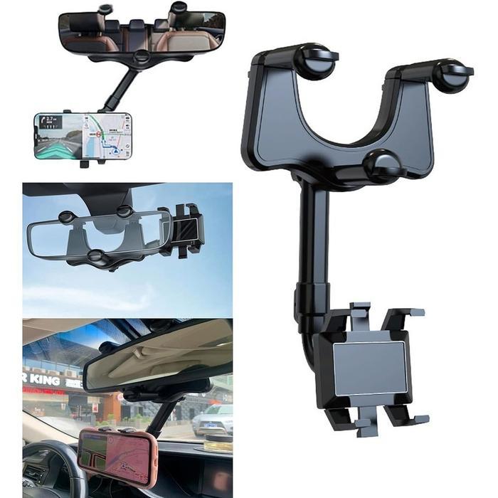 Stok Baru Holder HP Kaca Spion Tengah Mobil Holder Bracket Jepit Handphone Stand