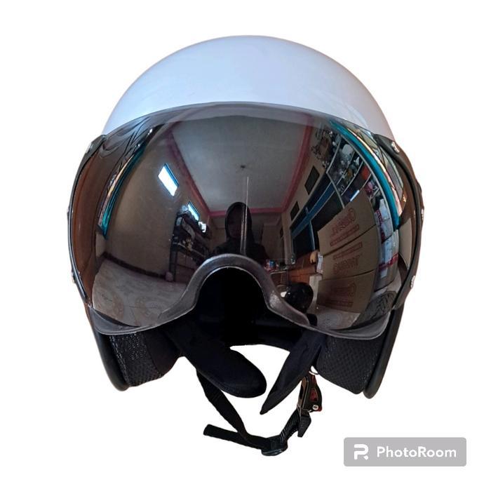 Helm Scoopy Putih model terbaru SNI Motorcycle