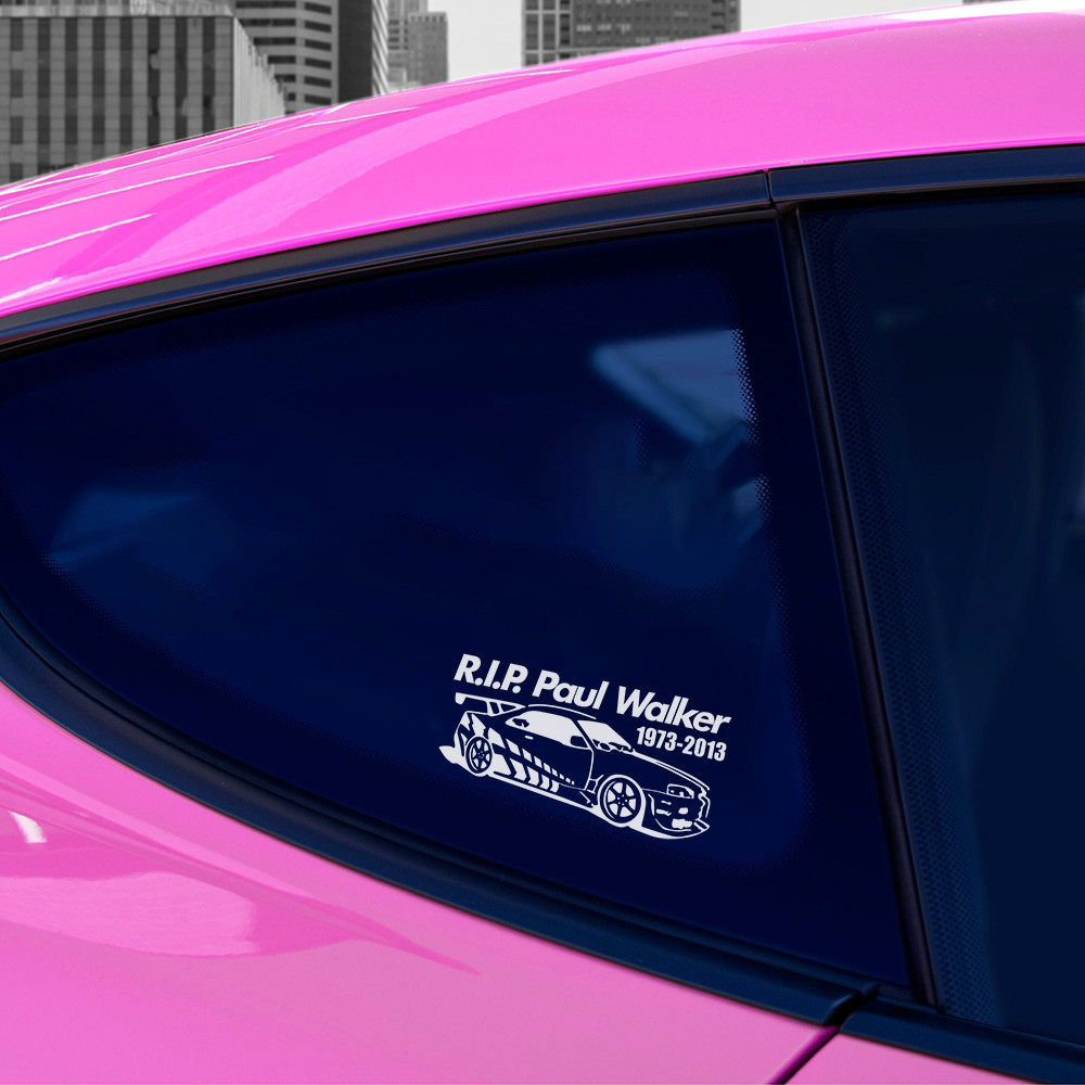 Car Stickers Paul Walker RIP R34 Skyline GTR Bumper Window Vinyl Decal Stickers Premium Diecut Fast 