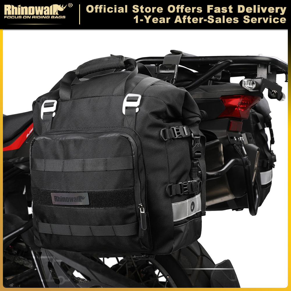 Rhinowalk Motorcycle Bag 20L-30L Universal Side Saddle Bag With Removable 100% Waterproof Inner Bag 