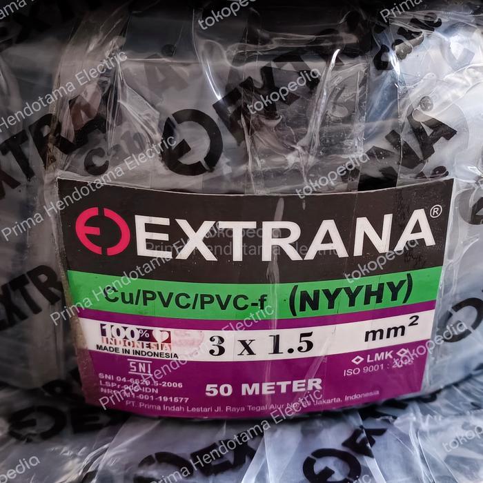 Murah Kabel NYYHY 3x1,5mm Extrana Kabel Extrana Serabut NYYHY 3x1.5 mm 50Mtr