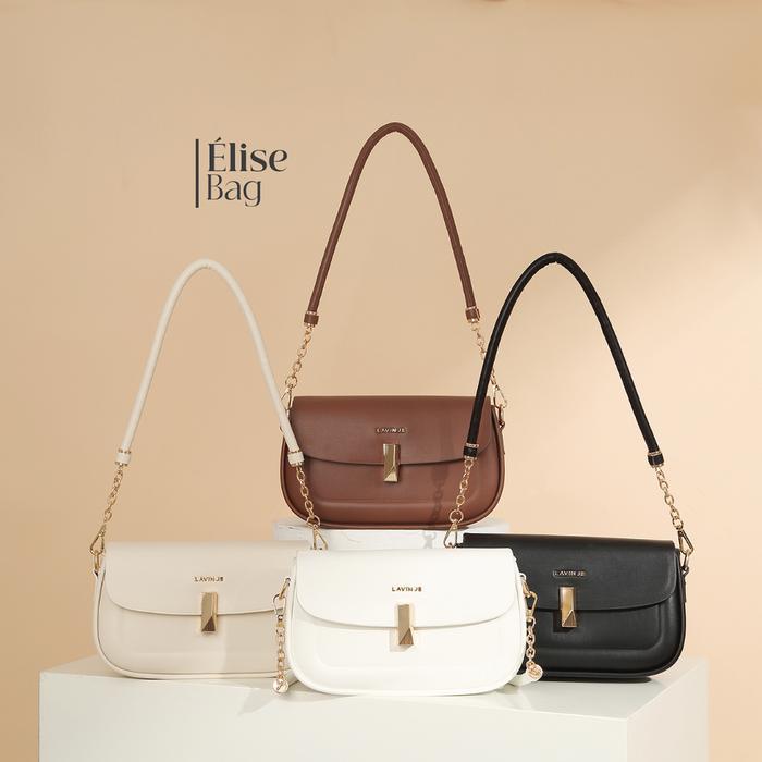 Aerostreet.Shoes - Lavin Je Tas Wanita Bag Elise Tas Bahu Elegan Wanita Aksen Gold Tas Bahu Wanita
