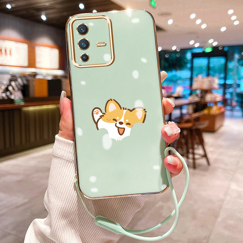 Casing Hp Untuk VIVO V23 5G V23i 5G V23E 5G V23E 4G Case Menyapa anak anjing Kesing silikon berbahan