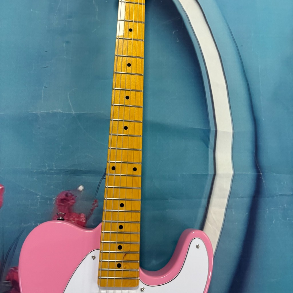 BARU 2025 Pink Style Guitar White Pickguard Maple Fretboard Maple Neck
