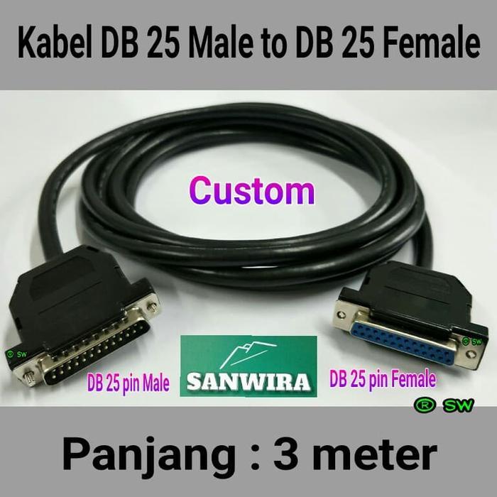 Kabel Db 25 Male To Db 25 Female / Db 25 Male To Db 25 Male - Panjang : 3 Meter