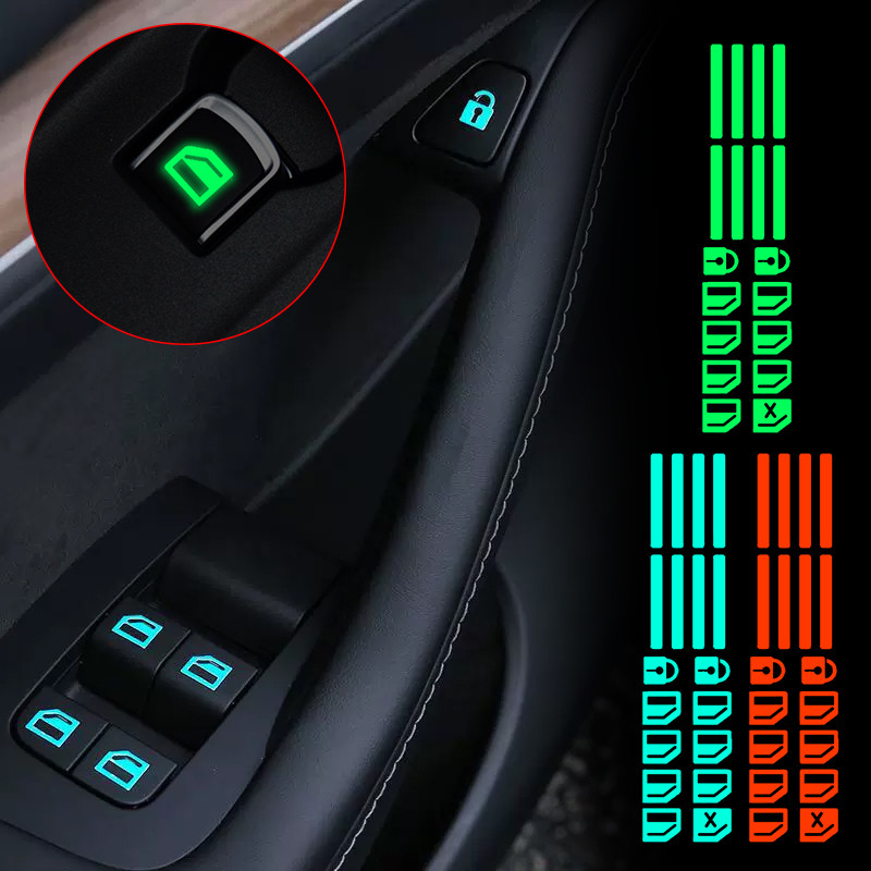 Car Door Window Luminous Button Sticker Car Accessories For Mazda 2 Mazda 3 Mazda 6 CX-5 Atenza CX-7