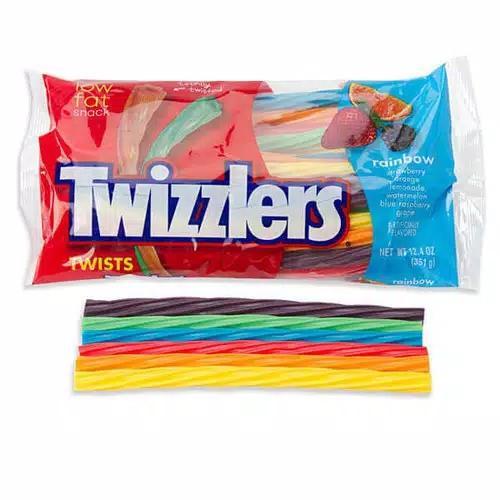 TWIZZLERS TWIST WATERMELON STRAWBERRY CHERRY RAINBOW CANDY PERMEN USA
