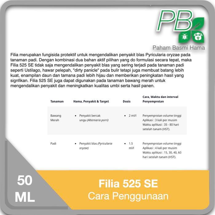 Filia 525 SE - Fungsida Tanaman - Padi - Sayuran - Syngenta - 50 ML
