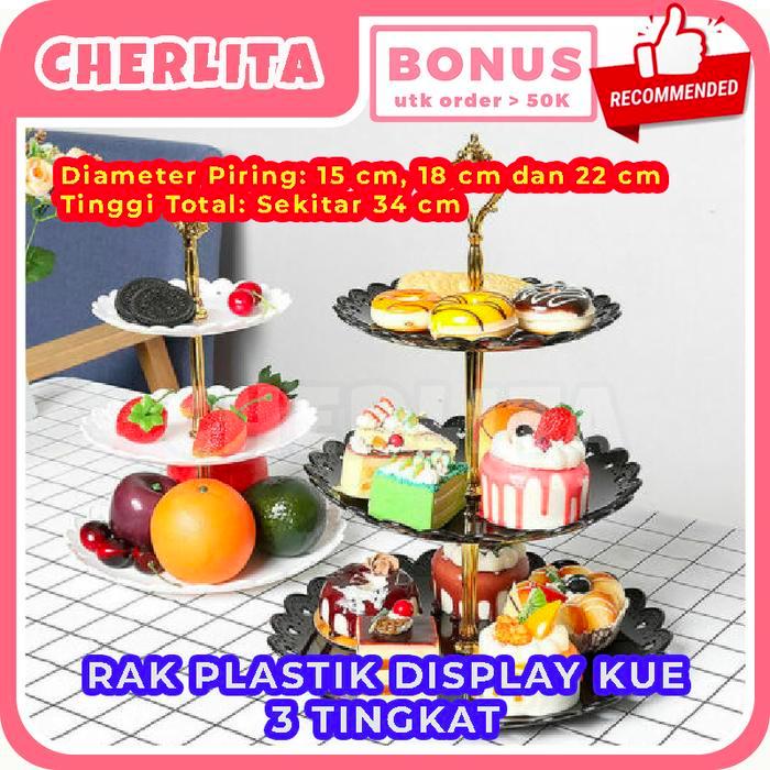 Standing Cupcake 3 Tier Rak Display Kue Plastik Ulang Tahun