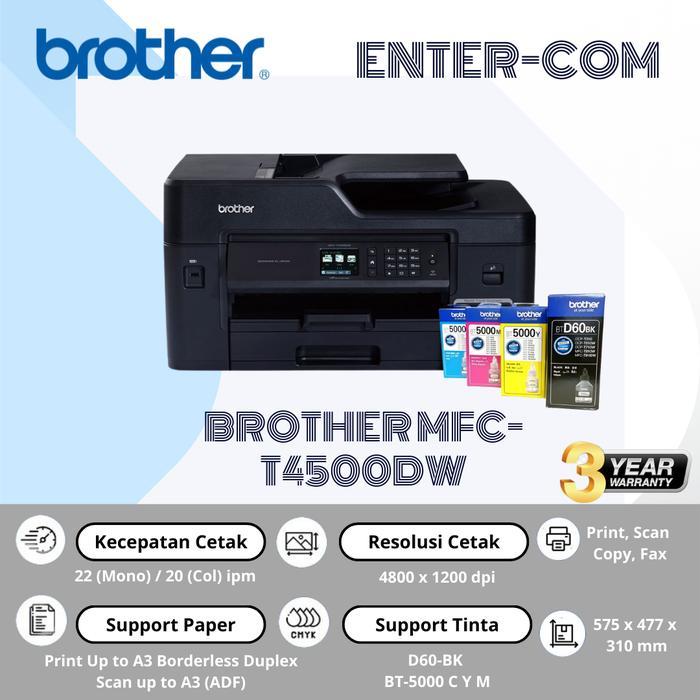 Printer Brother Mfc T4500Dw Garansi Resmi T4500 Dw Printer Ink Jet