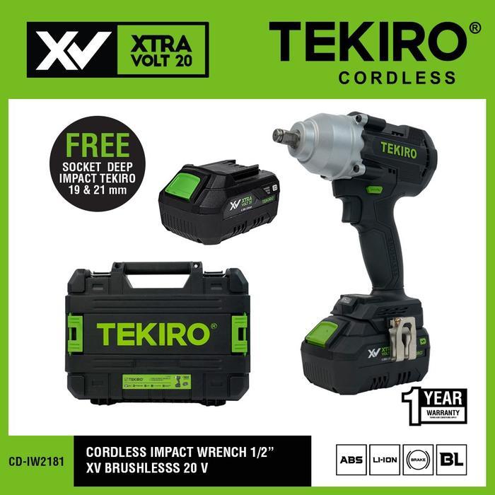 TEKIRO Cordless Impact Wrench 1/2" Bor Buka Baut Impact Cordless