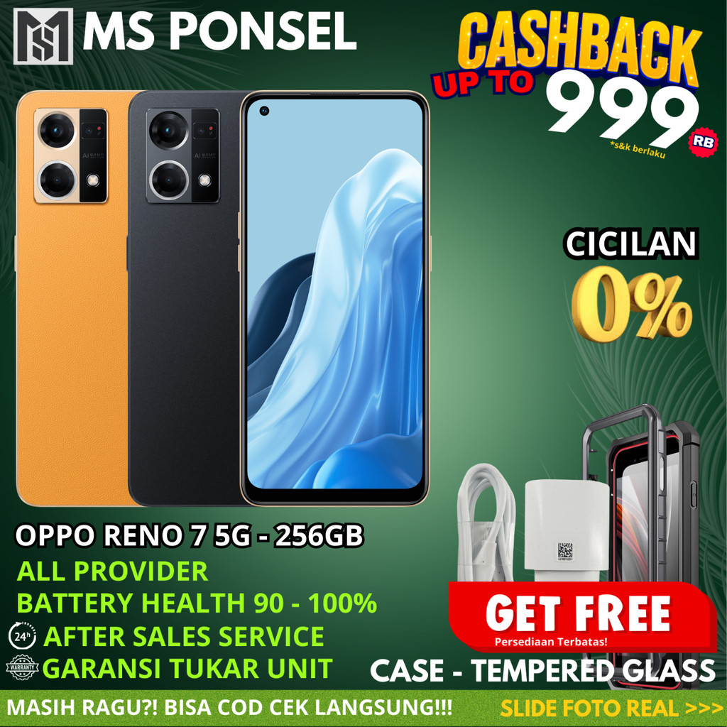 Oppo Reno 7 5G 8/128GB Second Original Resmi Fullset
