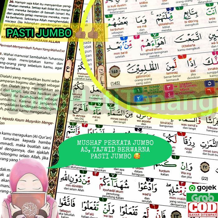 AL QURAN A3 JUMBO TAJWID WARNA TERJEMAH LATIN PERKATA PERAYAT PEMULA