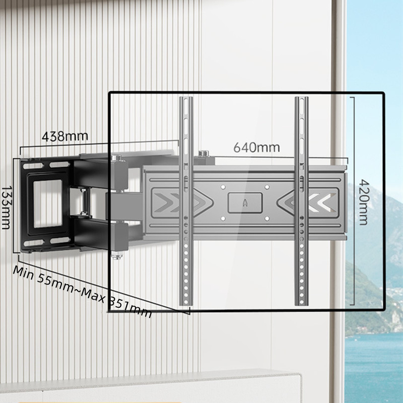 TV Wall Mount Bracket for 32-70 Inch LED, LCD, OLED Flat Curved TVs, TV Mount with Dual Swivel Arm