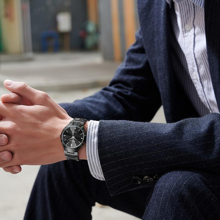 Biden Jam Tangan Pria Biden Bisnis Mewah Otomatis Date Anti Air Kuarsa Jam Tangan Cowok