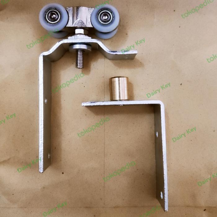 Terbaik Best Quality 100% Original Roda Pintu Lipat Atas Bawah 1 Set Kuningan Roda Gantung L