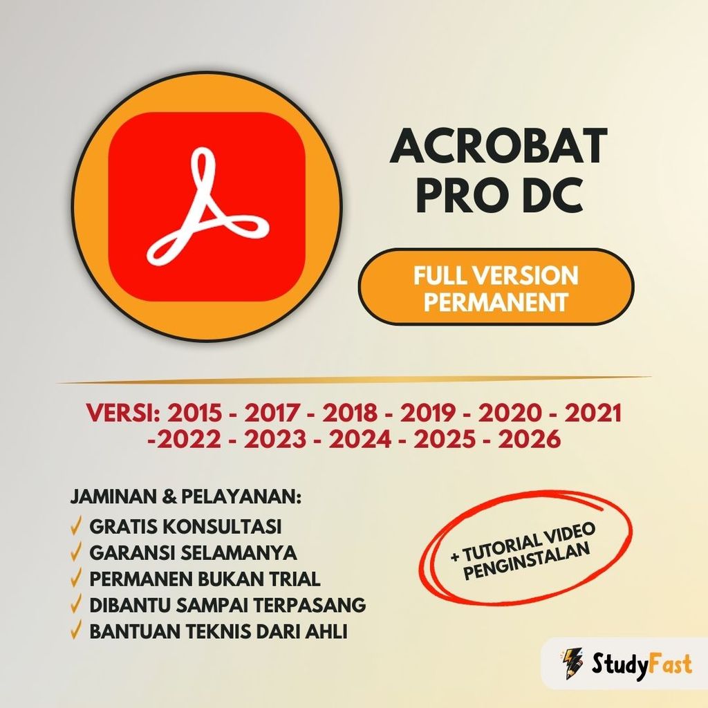 Adobe Acrobat DC Pro 2026 Original (WIN & MAC) | Version 2022 / 2023 / 2024 / 2025 / 2026 + Tutorial