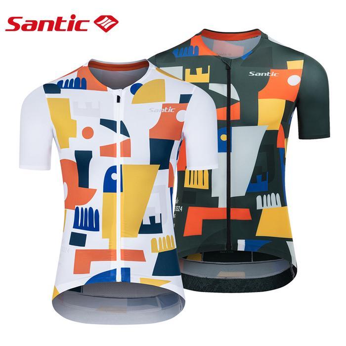 New Best Quality 100% Original Santic Jersey Bersepeda Pria Lengan Pendek Sepeda Jalan Raya