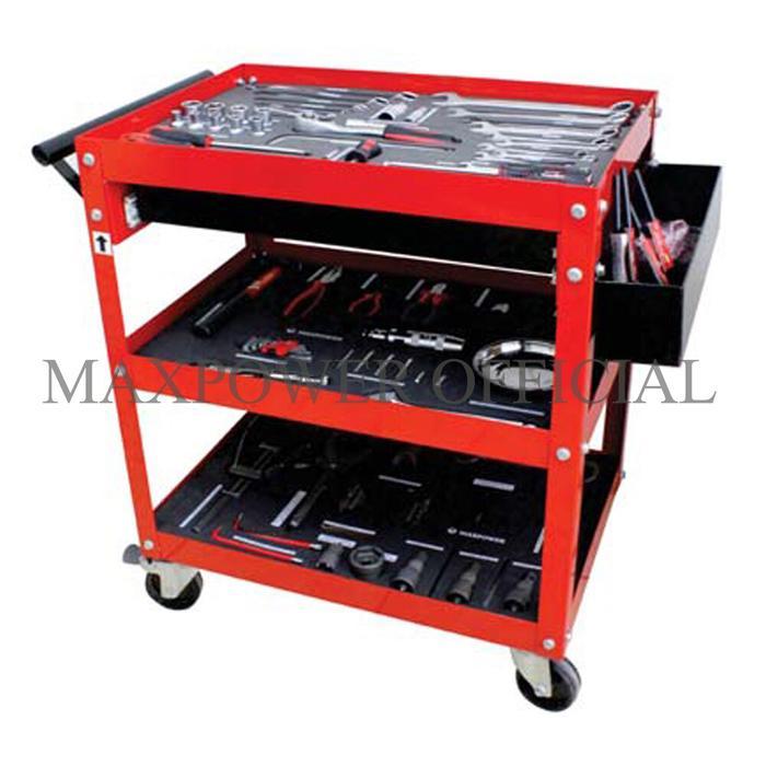 Rak 3 Susun Untuk Peralatan Bengkel Motor MAXPOWER 115 Pcs