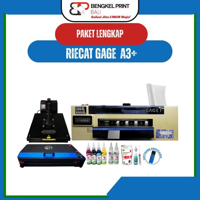PAKET LENGKAP PRINTER RIECAT GAGE | PAKET USAHA MESIN SABLON KAOS | MESIN PRINT KAOS | JERSEY | POLO