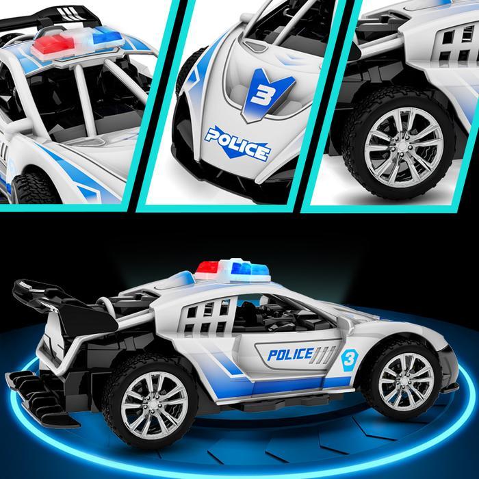 Habibi Mobil Remote Polisi 30KM/Jam Drift Ekstrem & Lampu Strobe Remote 49MHz 15 Meter Hadiah Anak