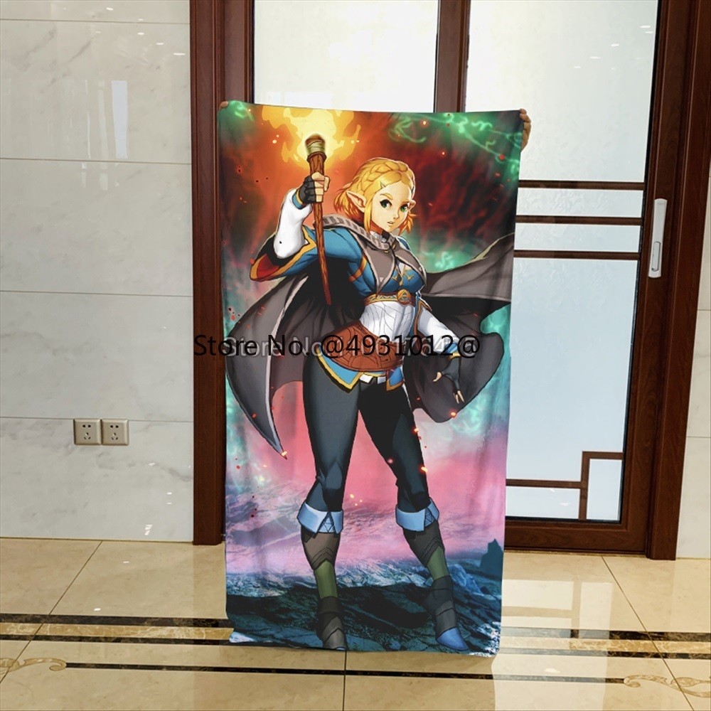 2023 Link Zelda T6652 Handuk Mandi Anime Fashion Sapu Tangan Kustom Handuk Wajah Kartun Kain Lap Had