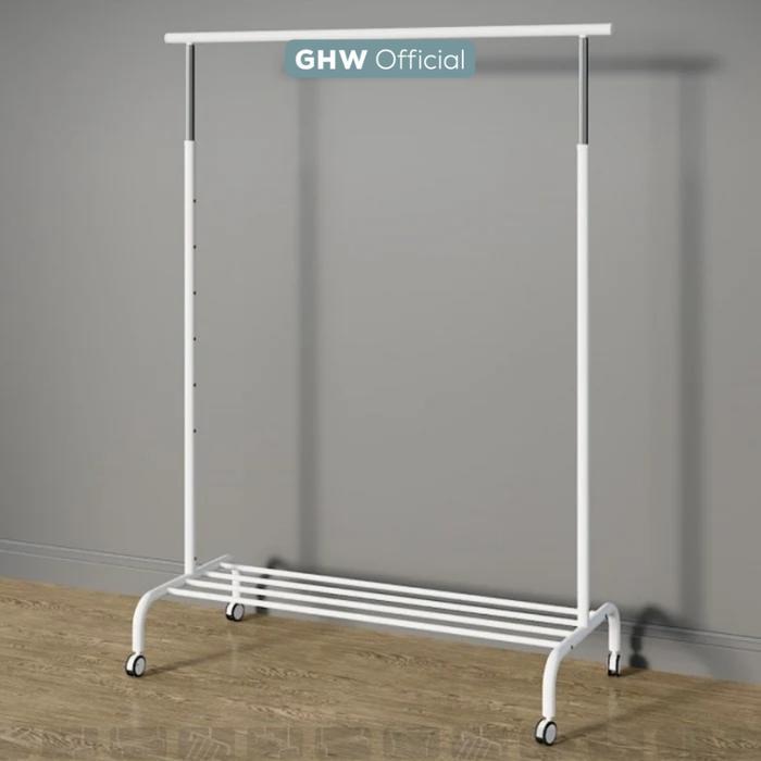 Must Have GHW IKEA RIGGA Rak Gantungan Baju, Tempat Pakaian Gantung Celana, Gawang Putih RI2429