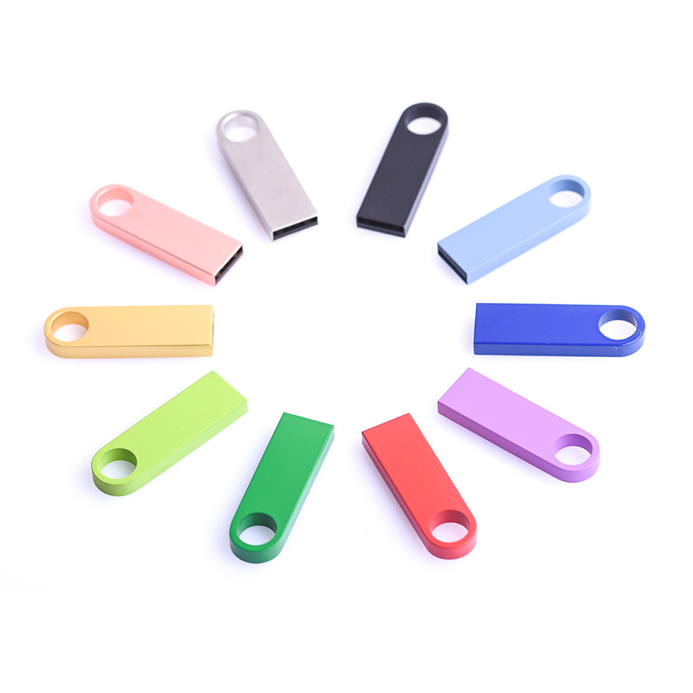 Usb Flash Dr Colorful Metal 128Gb 64Gb 32Gb Pen Dr 16Gb 8G 4Gb 128M Pendr Free Key Chain Memory