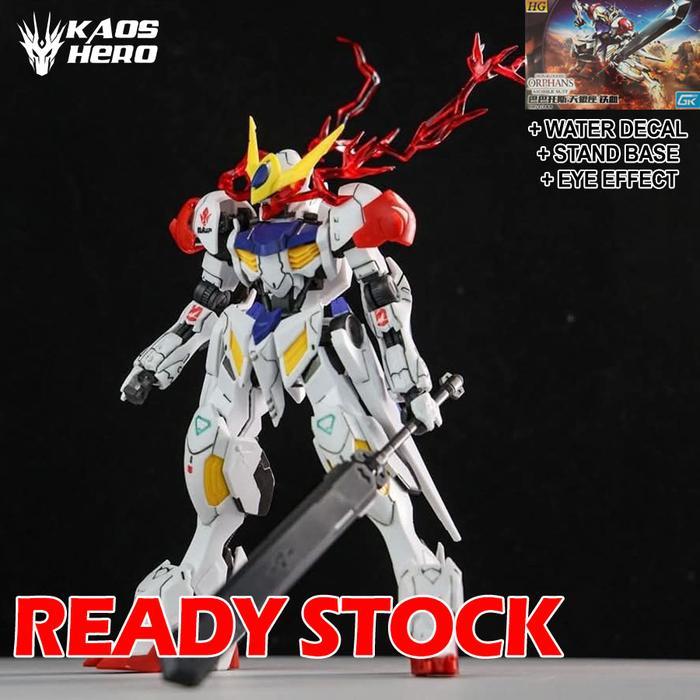 MURAH Gaoke HG 1/144 Barbatos Lupus + Stand + Water decal + eye effect GK Model kit