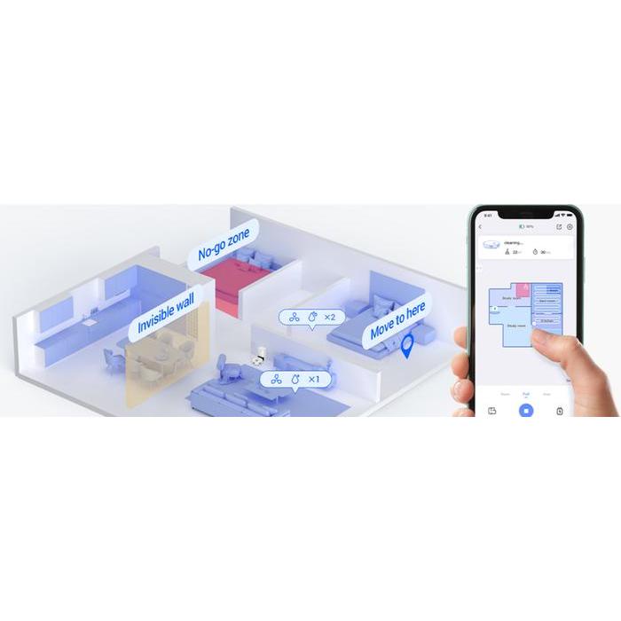 Ezviz Re5 Plus Smart Home Robot Vacuum Wet Dry Cleaner & Mop Combo Diskon-R400126A