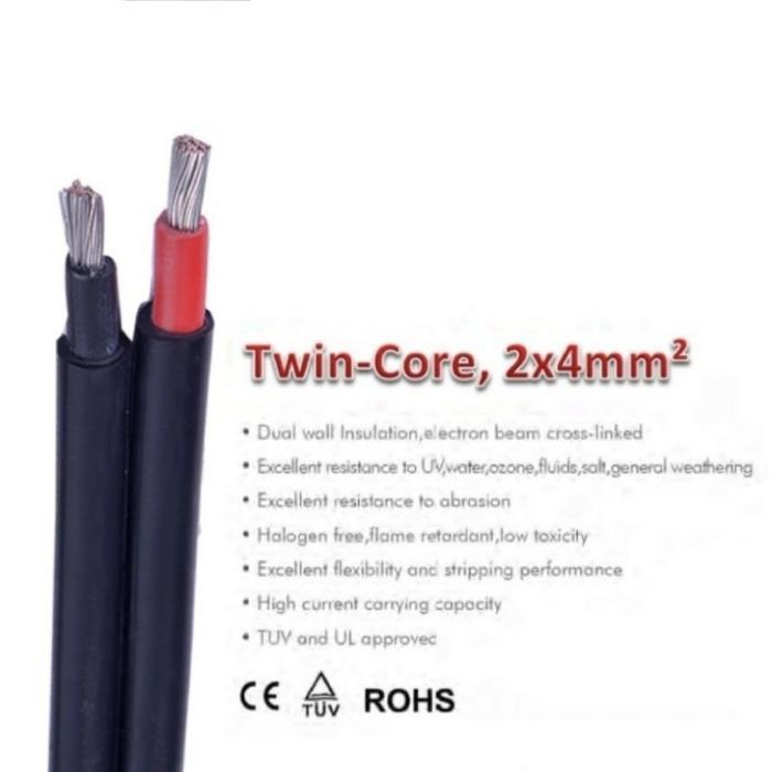 Kabel solar panel surya pv1f pv-1f 2x4mm Slocable AWG cable