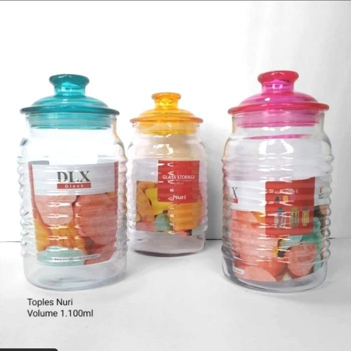 Toples Kaca Nuri DLX Kedap Udara Toples Kue Kering Nastar Permen